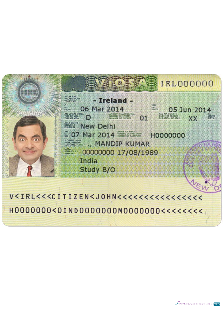 Download IREALAND visa Photoshop template